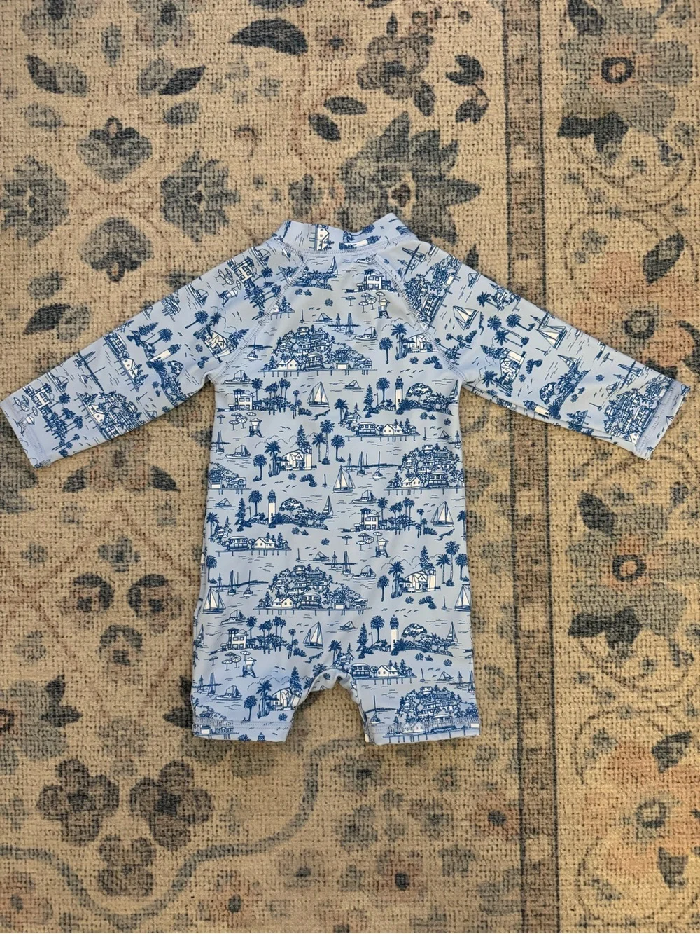 Janie and Jack Baby Island Toile Rash Guard Swimsuit